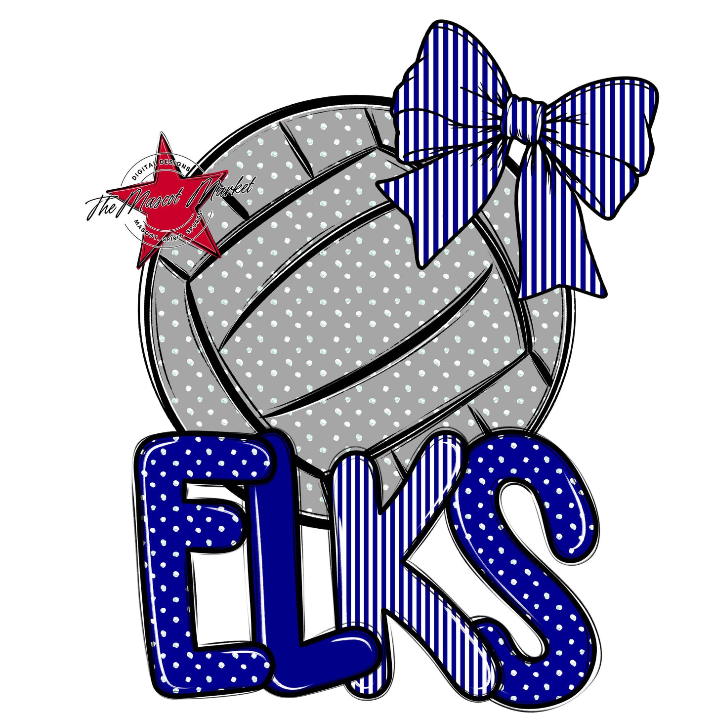 Elks Volleyball Spirit Design-Blue