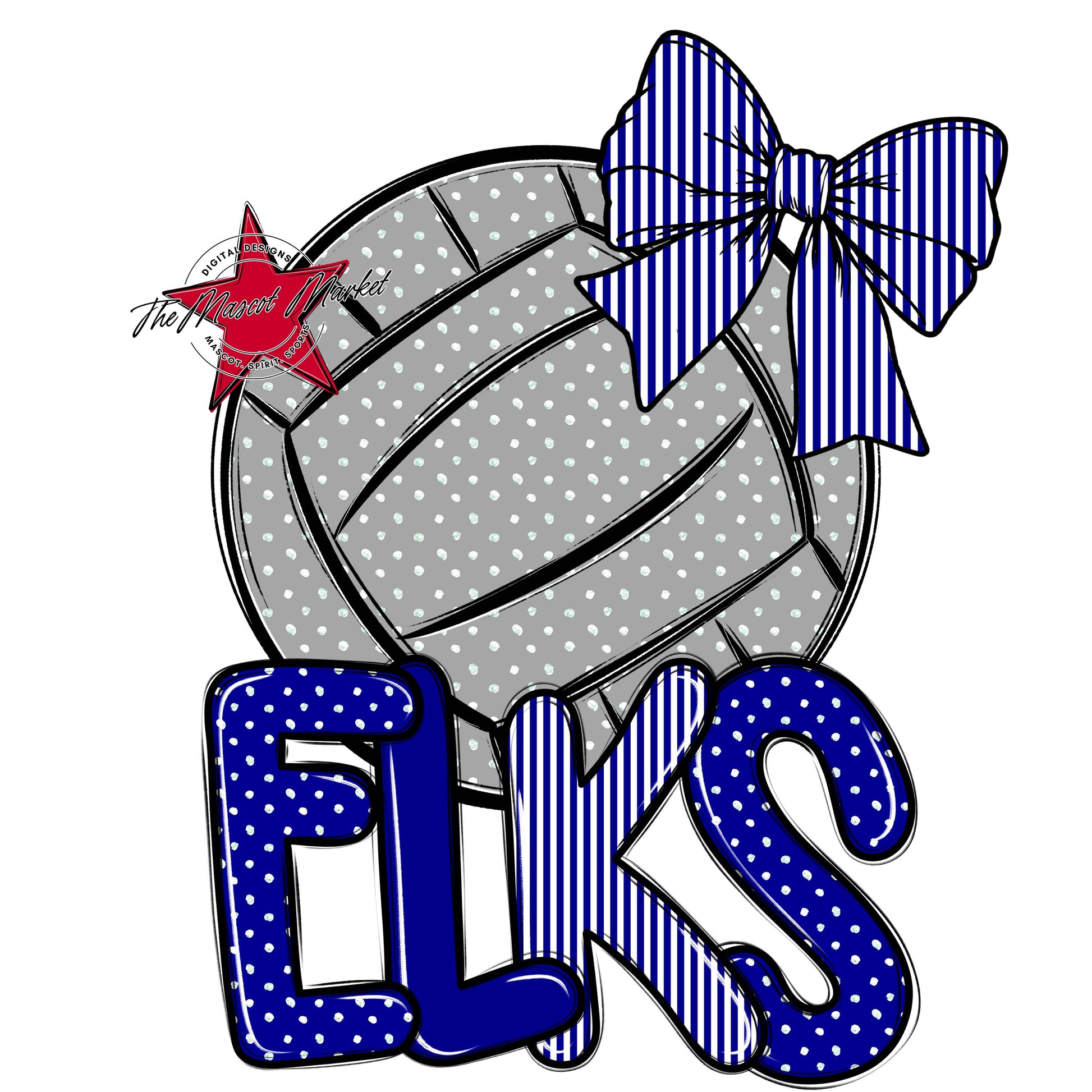 Elks Volleyball Spirit Design-Blue