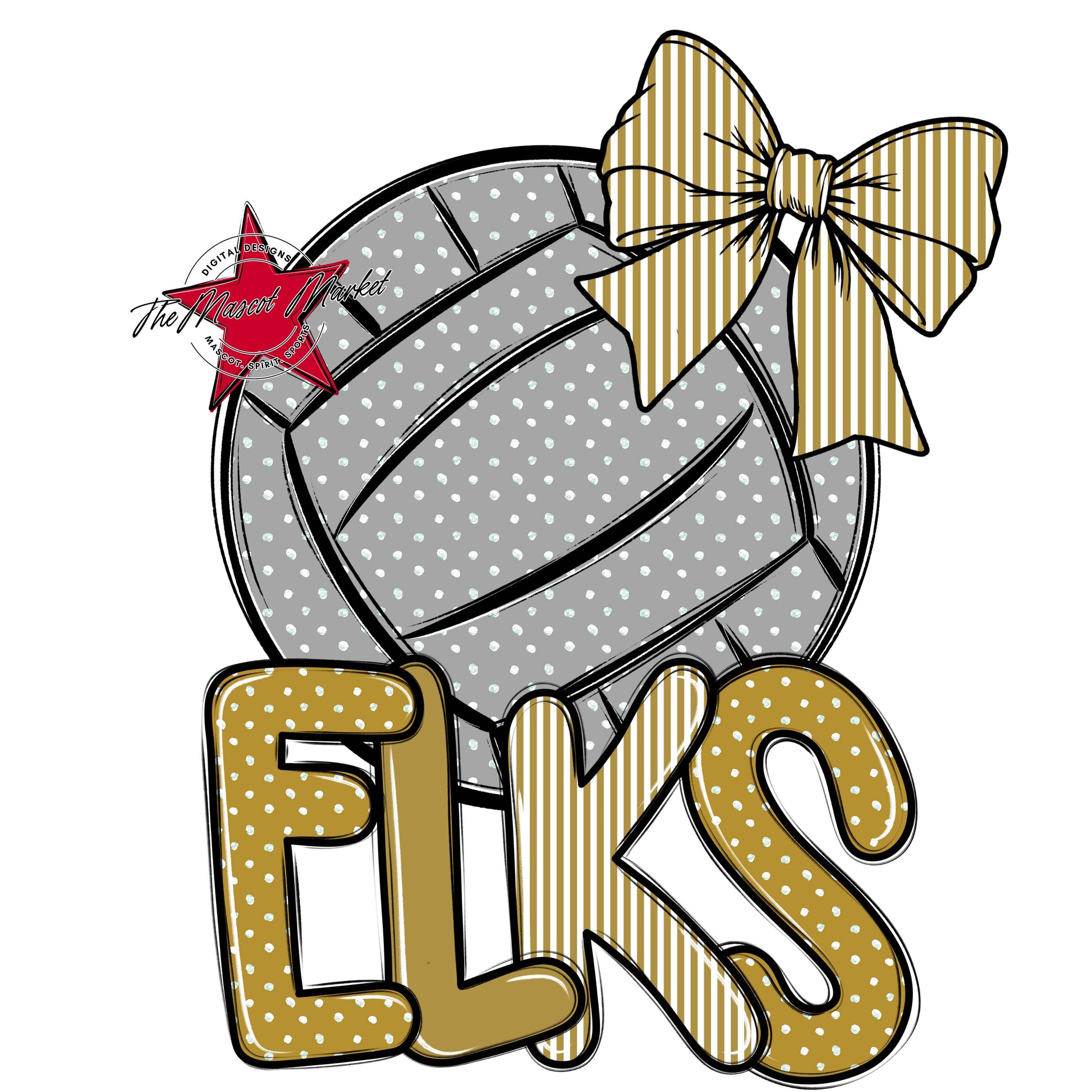 Elks Volleyball Spirit Design-Gold