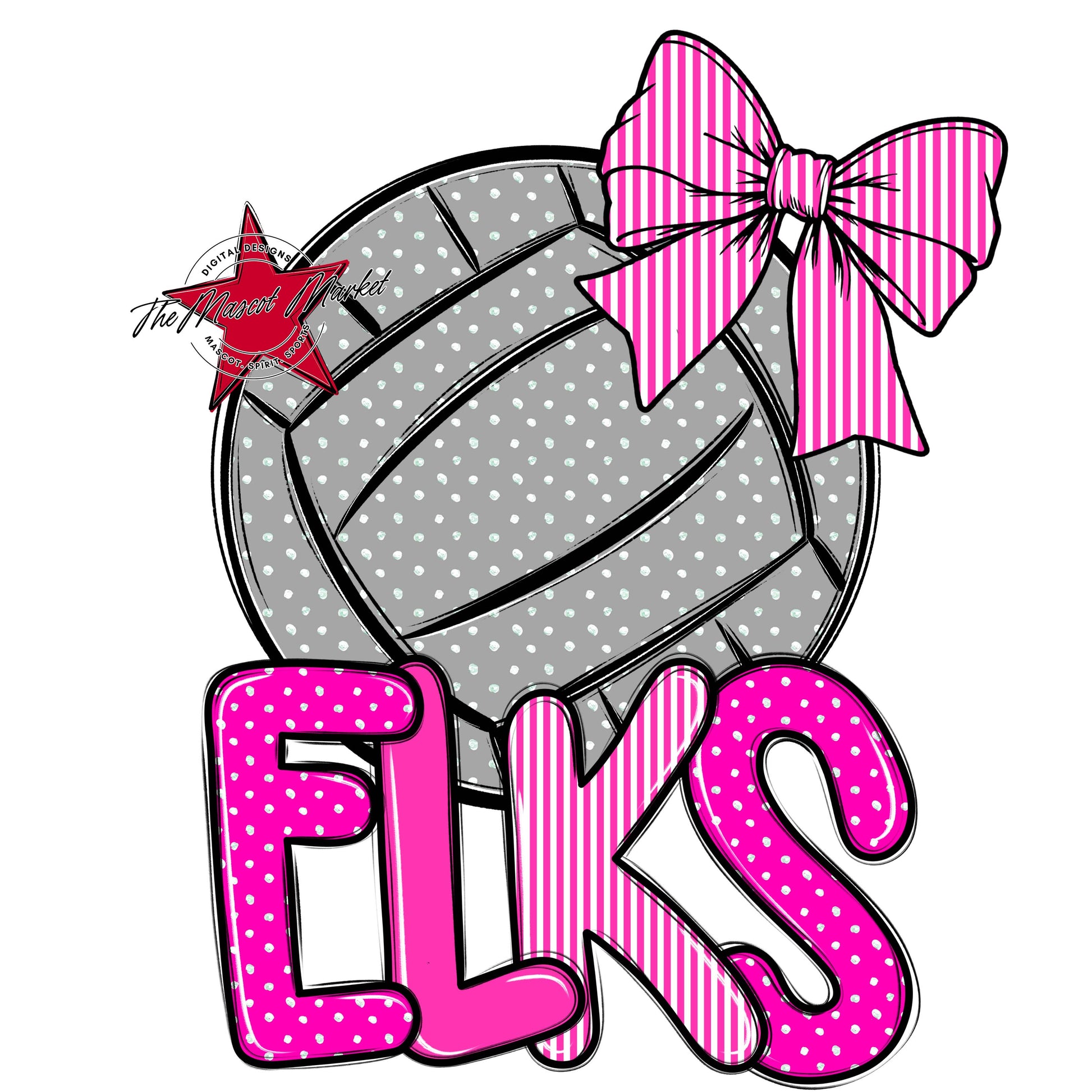 Elks Volleyball Spirit Design-Pink