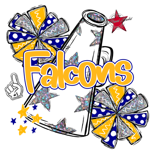 Falcons Alpha Megaphone Design-Blue-Yellow