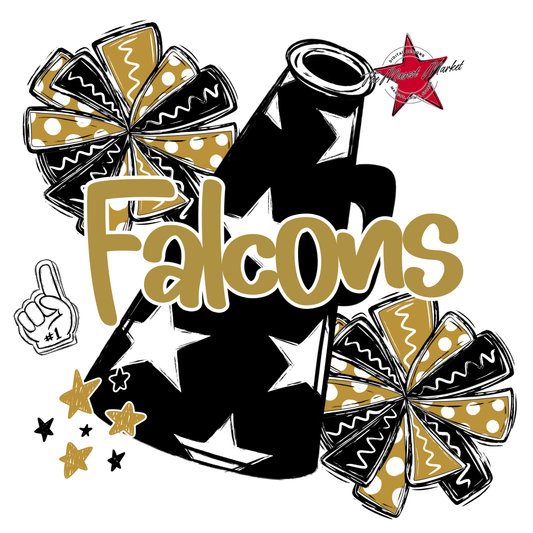 Falcons Alpha Megaphone Design-Gold
