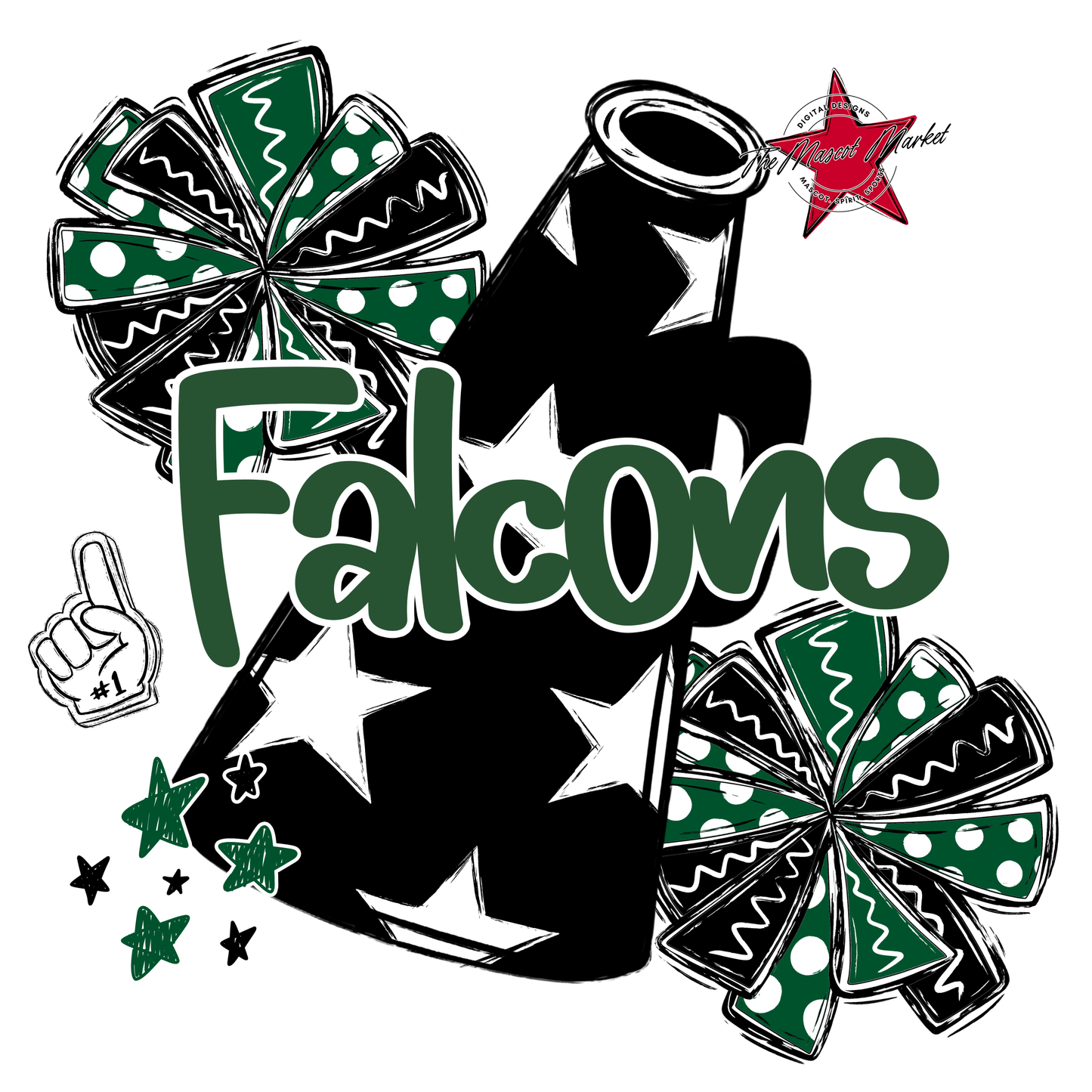 Falcons Alpha Megaphone Design-Green