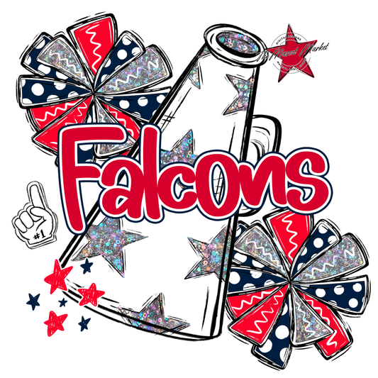 Falcons Alpha Megaphone Design-Navy-Red