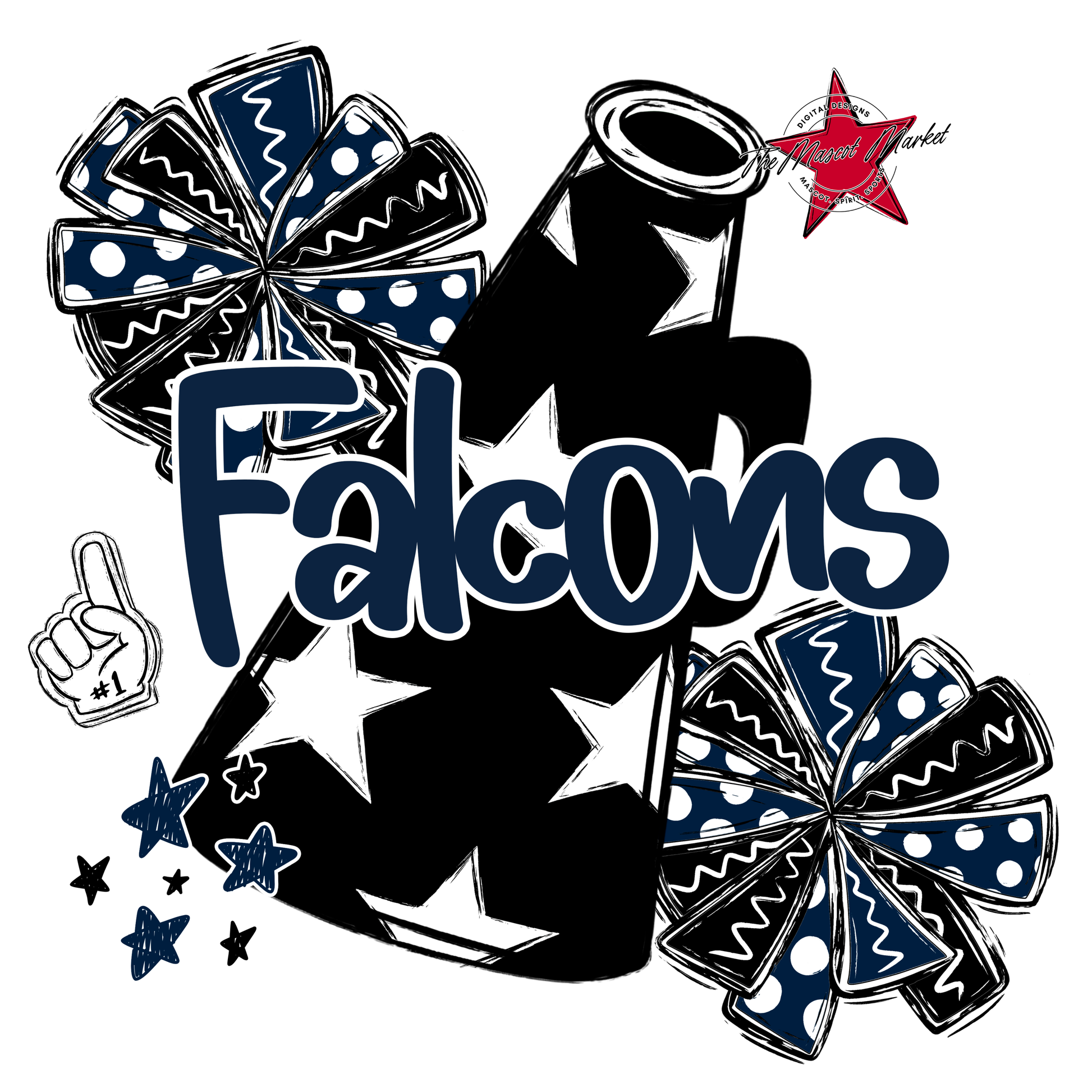 Falcons Alpha Megaphone Design-Navy