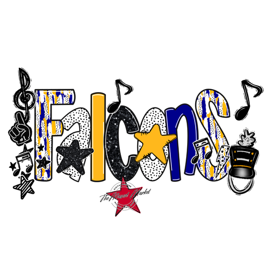 Falcons Band Scrape-Blue-Yellow