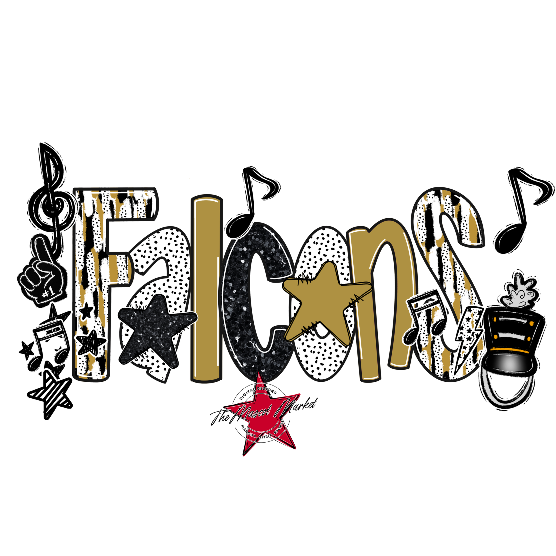 Falcons Band Scrape-Gold