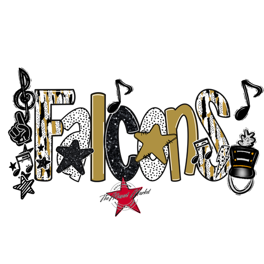 Falcons Band Scrape-Gold