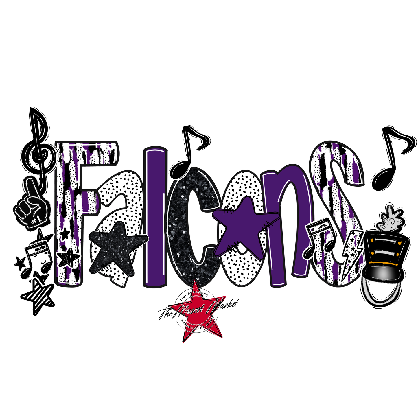 Falcons Band Scrape-Purple