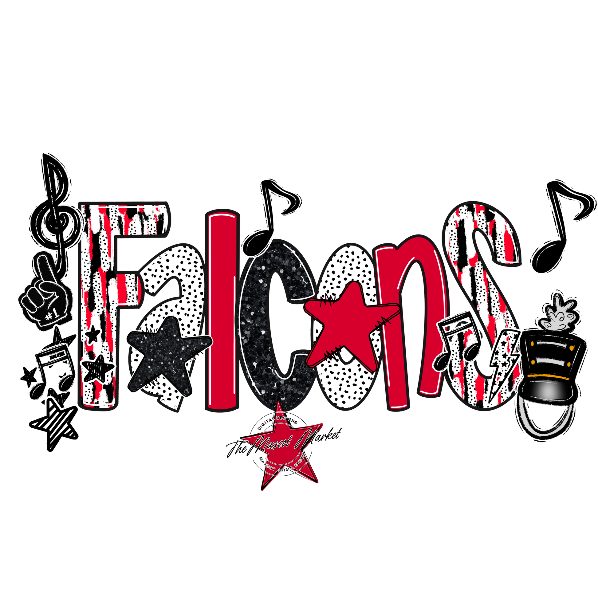 Falcons Band Scrape-Red