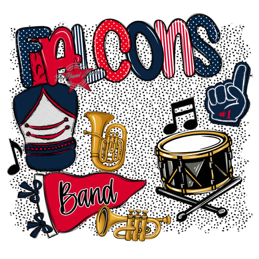 Falcons Band Spirit-Navy & Red