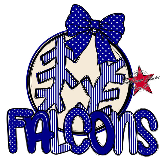 Falcons Baseball-Softball Spirit Design-Blue