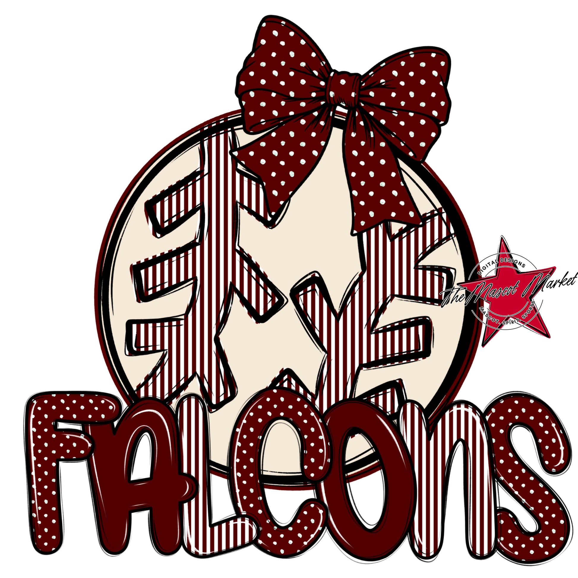 Falcons Baseball-Softball Spirit Design-Maroon