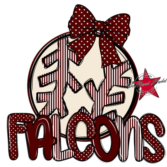 Falcons Baseball-Softball Spirit Design-Maroon