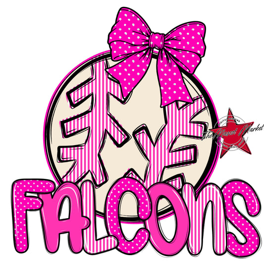 Falcons Baseball-Softball Spirit Design-Pink