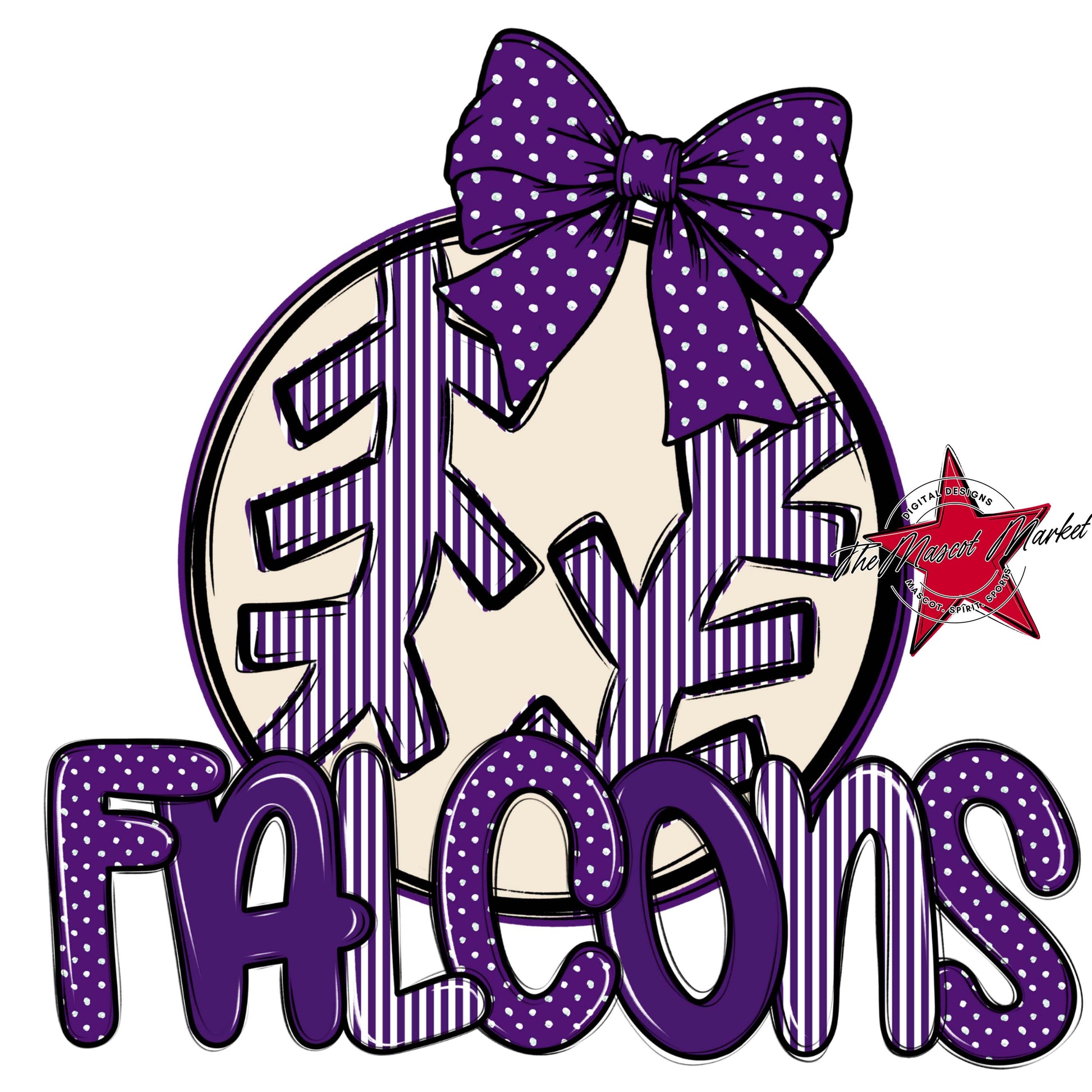 Falcons Baseball-Softball Spirit Design-Purple