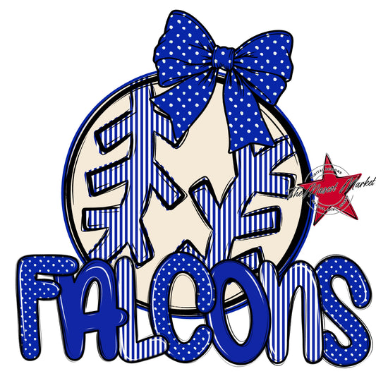 Falcons Baseball-Softball Spirit Design-Royal Blue