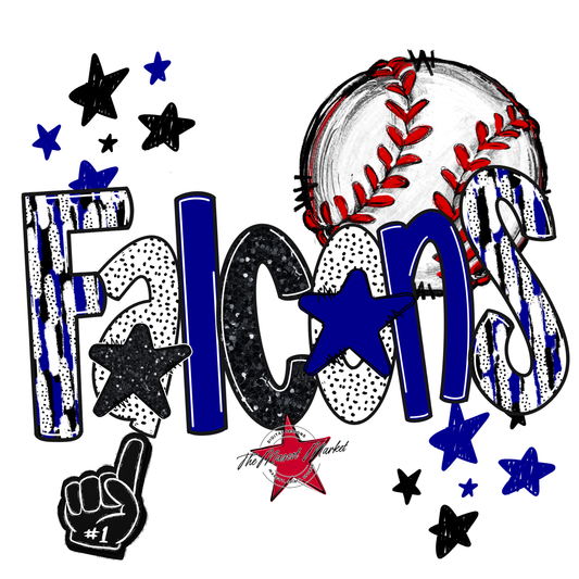 Falcons Baseball Scrape-Blue