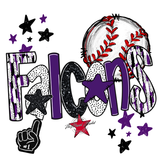 Falcons Baseball Scrape-Purple