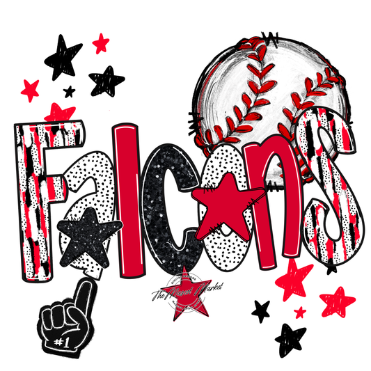 Falcons Baseball Scrape-Red