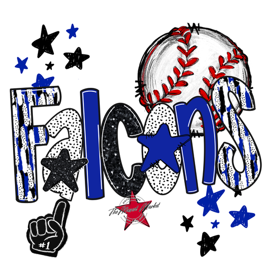 Falcons Baseball Scrape-Royal Blue