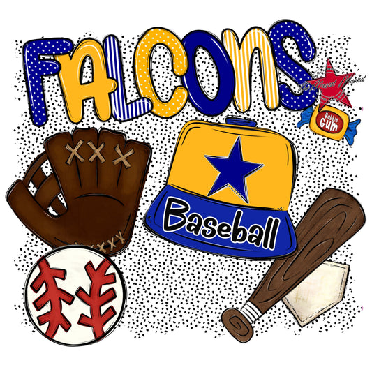Falcons Baseball Spirit-Blue & Yellow