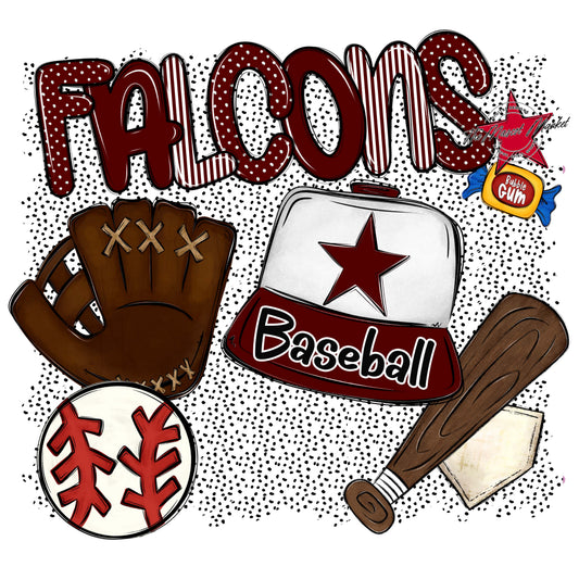 Falcons Baseball Spirit-Maroon