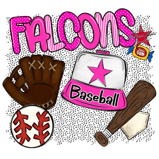 Falcons Baseball Spirit-Pink