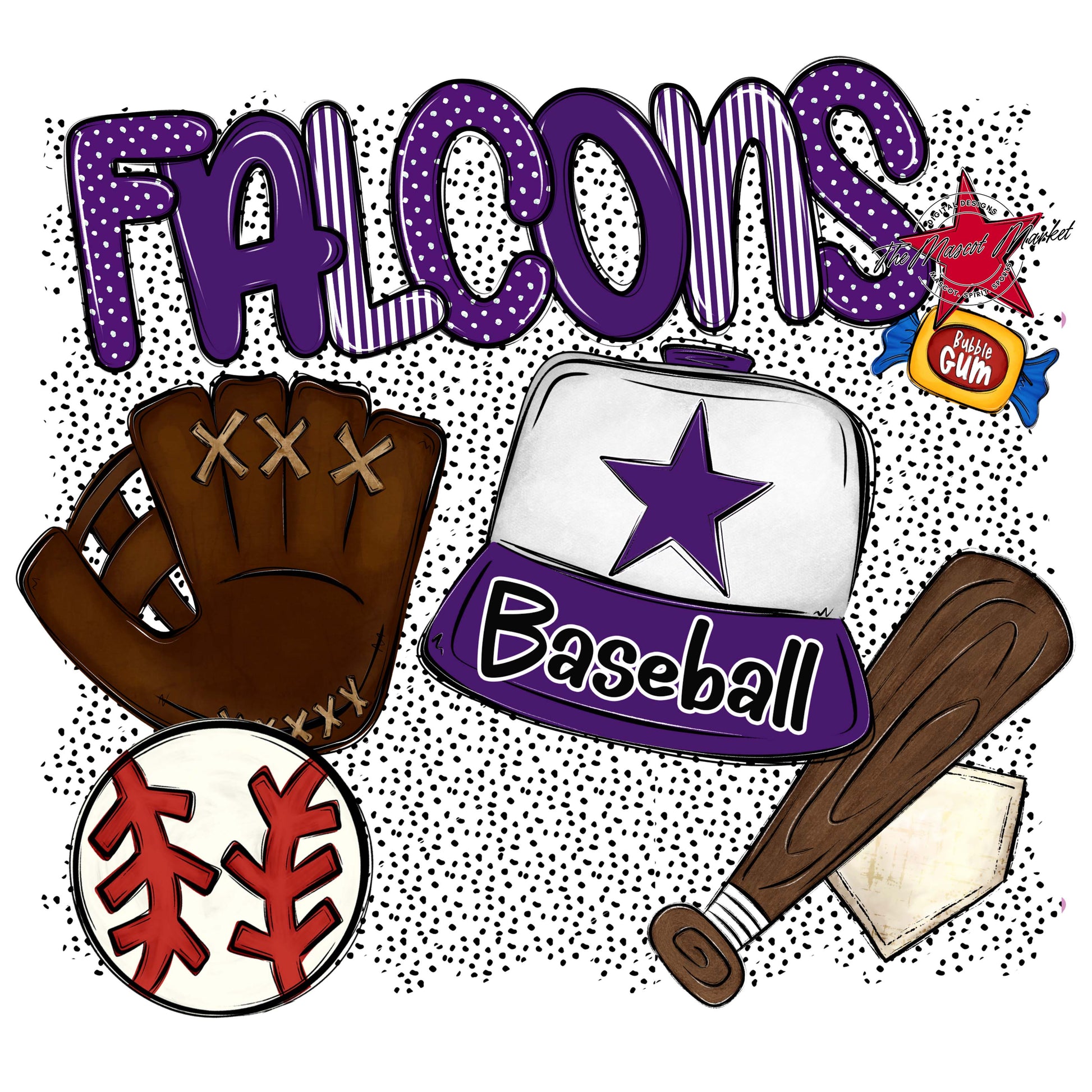 Falcons Baseball Spirit-Purple