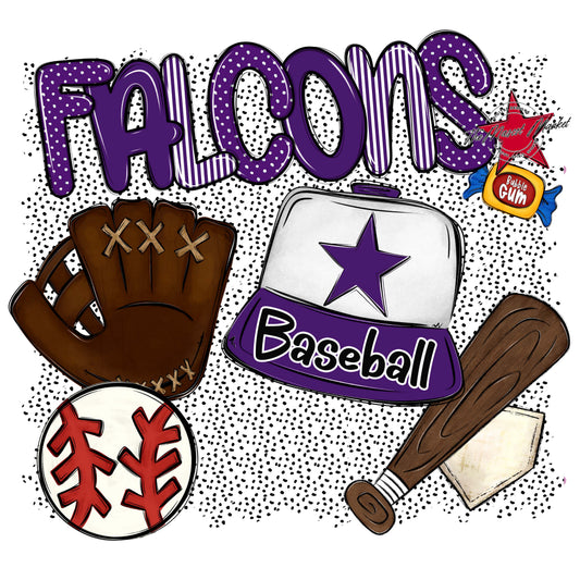 Falcons Baseball Spirit-Purple