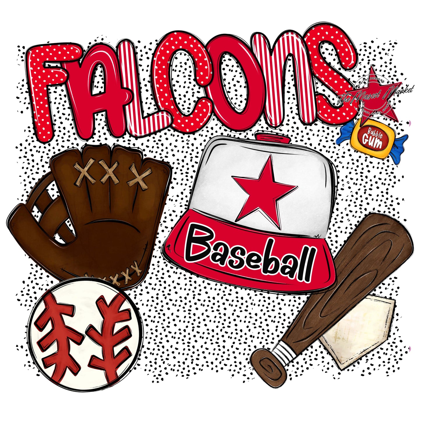 Falcons Baseball Spirit-Red