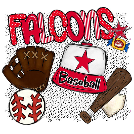 Falcons Baseball Spirit-Red