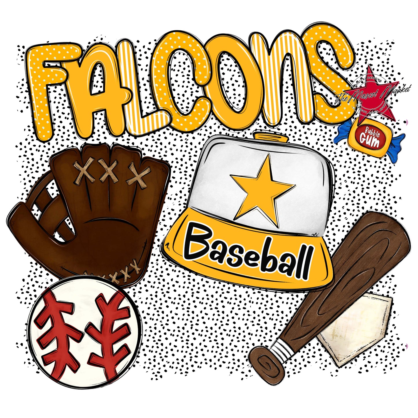 Falcons Baseball Spirit-Yellow