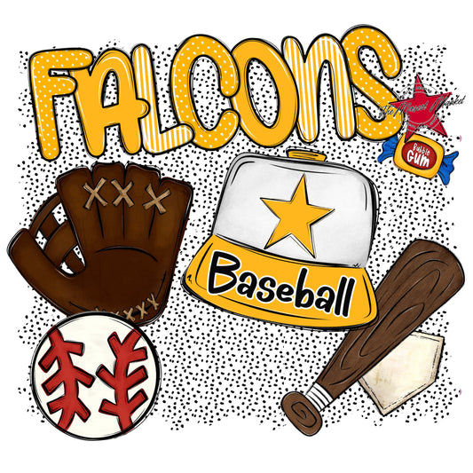 Falcons Baseball Spirit-Yellow