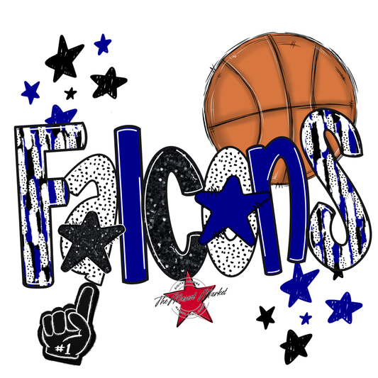 Falcons Basketball Scrape-Blue