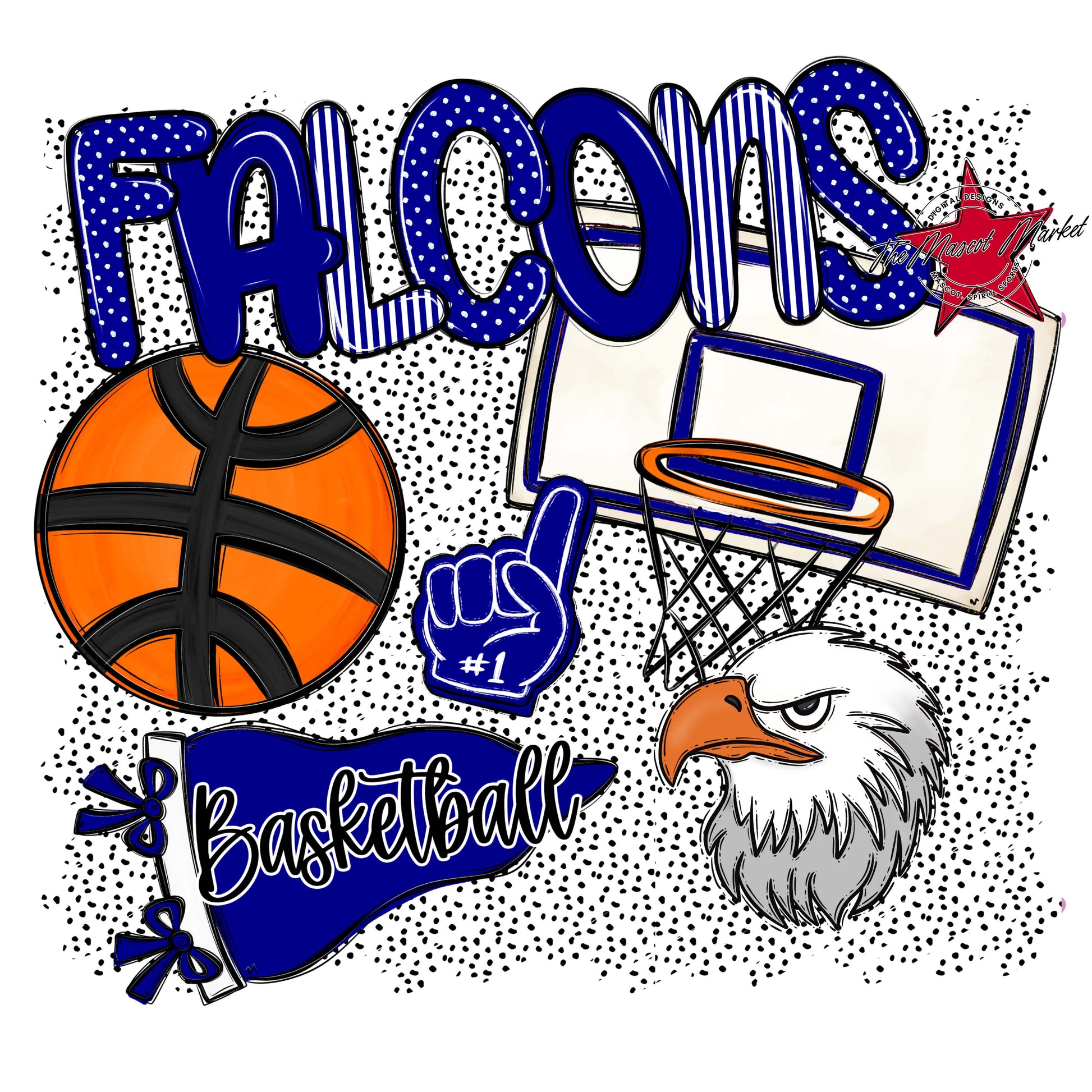 Falcons Basketball Spirit-Blue