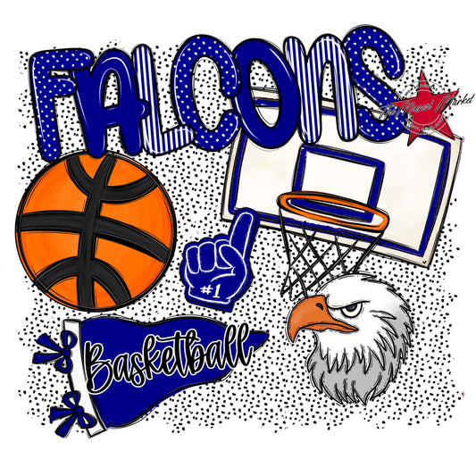 Falcons Basketball Spirit-Blue
