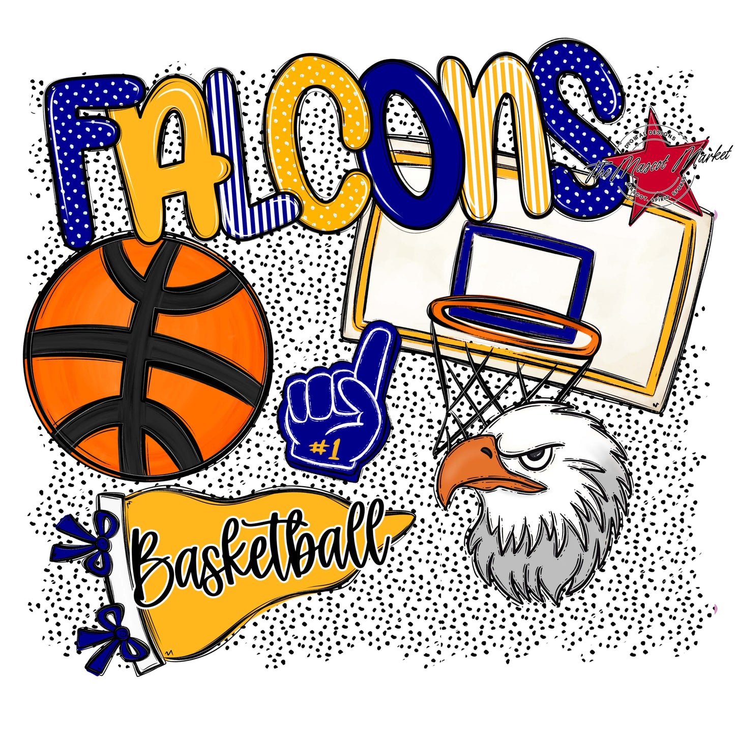 Falcons Basketball Spirit-Blue & Yellow