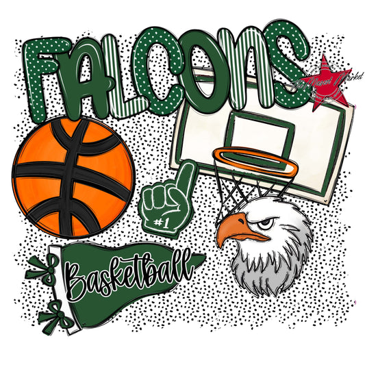 Falcons Basketball Spirit-Green