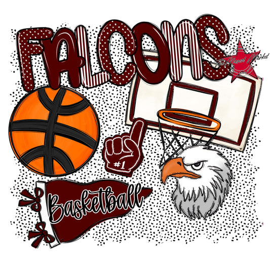 Falcons Basketball Spirit-Maroon