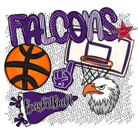 Falcons Basketball Spirit-Purple