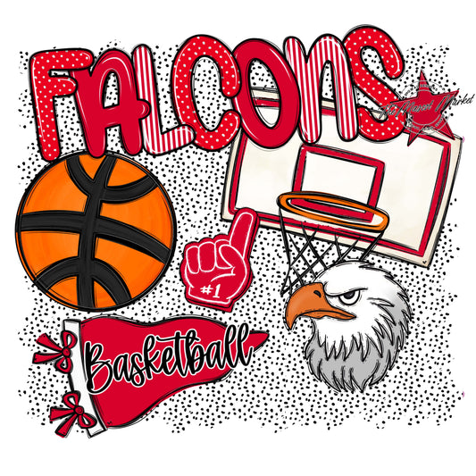 Falcons Basketball Spirit-Red