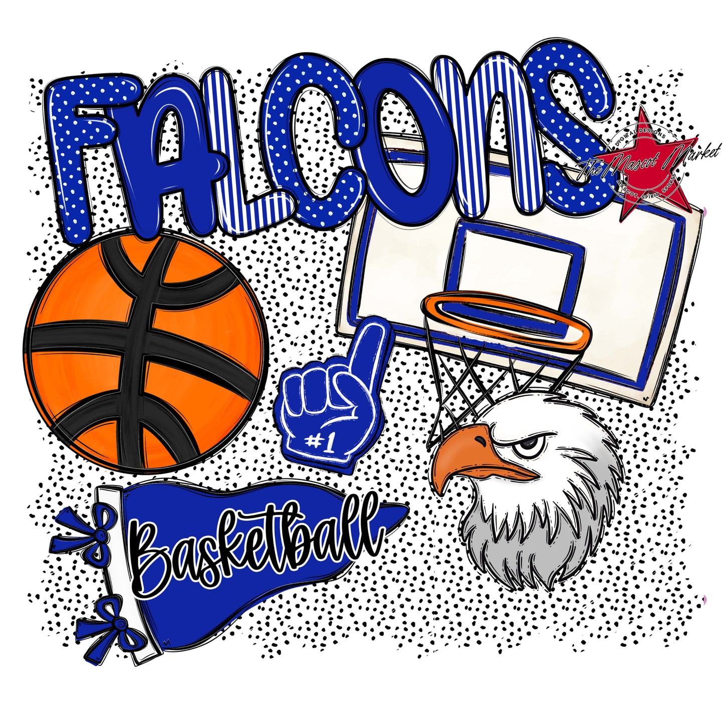 Falcons Basketball Spirit-Royal Blue