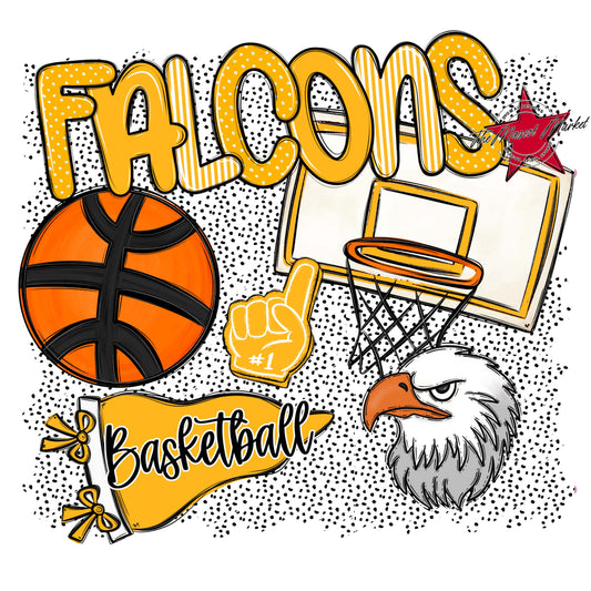 Falcons Basketball Spirit-Yellow