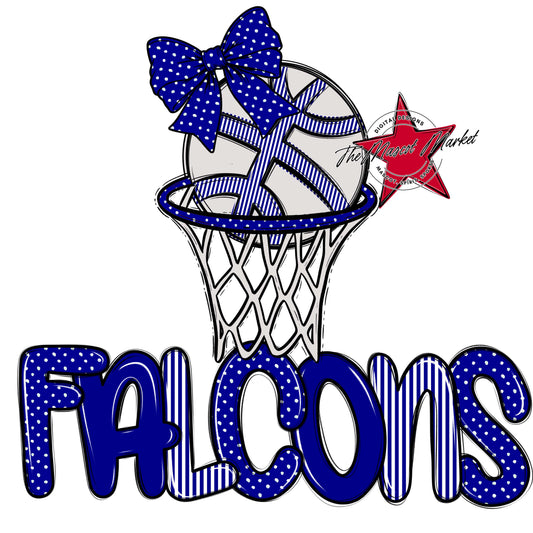 Falcons Basketball Spirit Design-Blue
