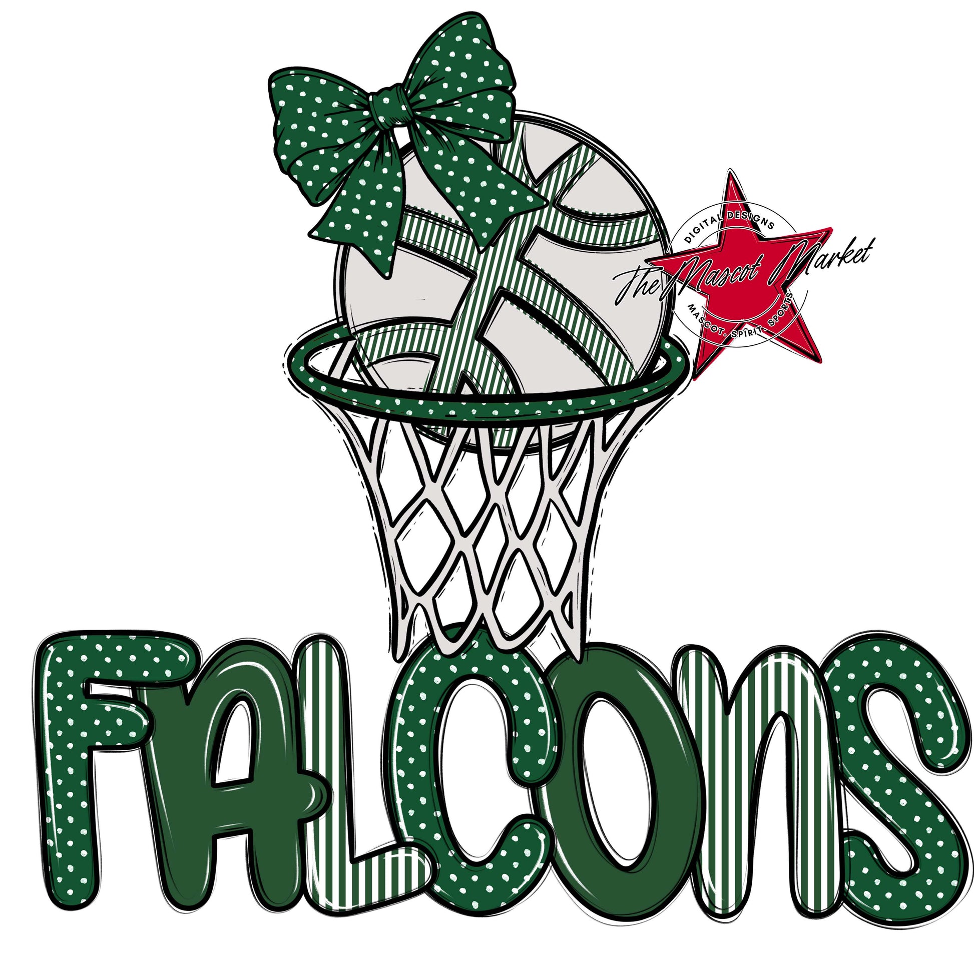 Falcons Basketball Spirit Design-Green