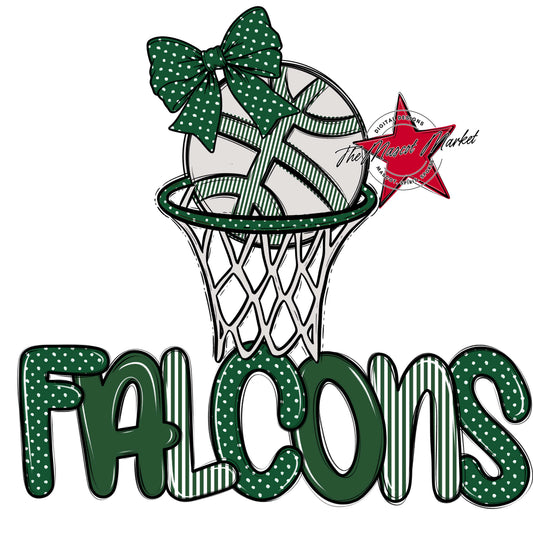 Falcons Basketball Spirit Design-Green
