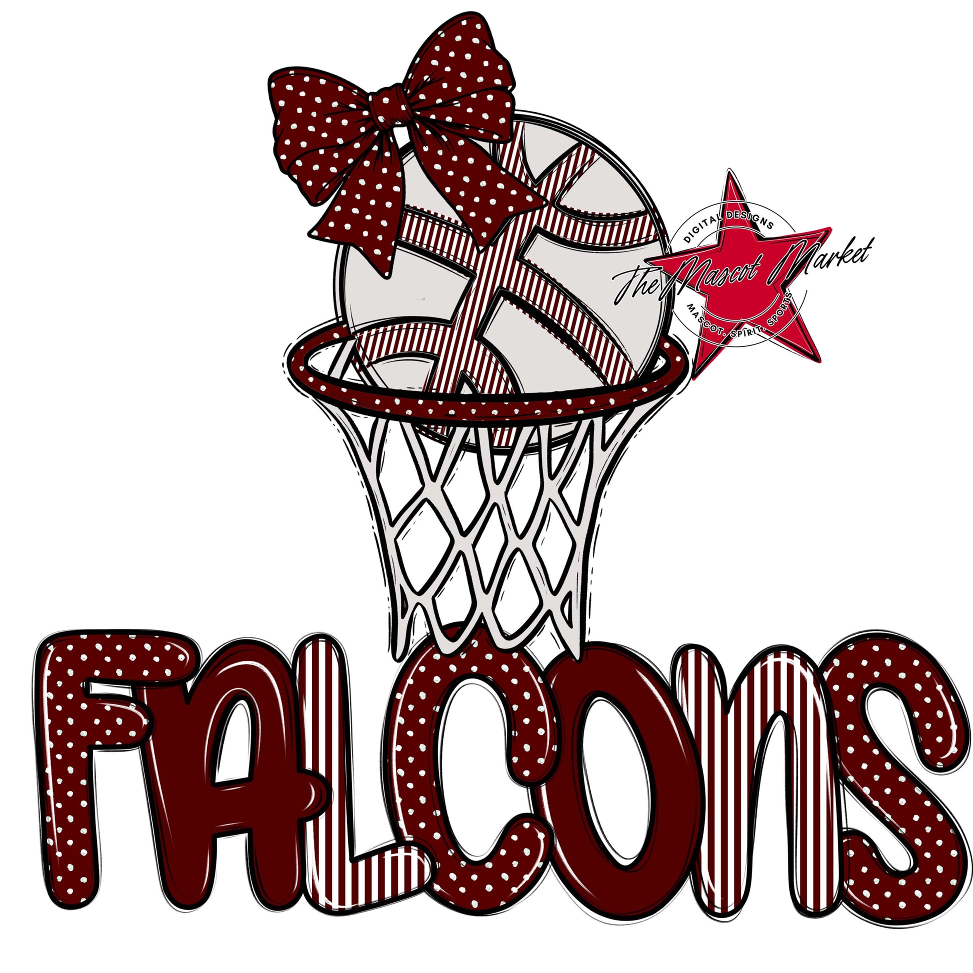 Falcons Basketball Spirit Design-Maroon