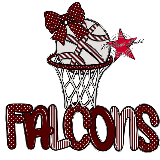 Falcons Basketball Spirit Design-Maroon