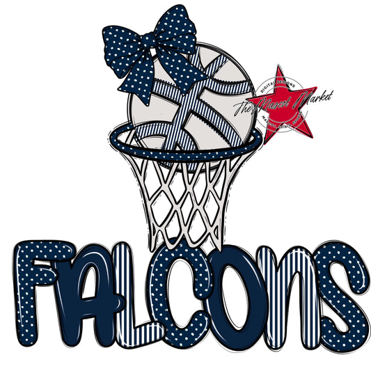 Falcons Basketball Spirit Design-Navy